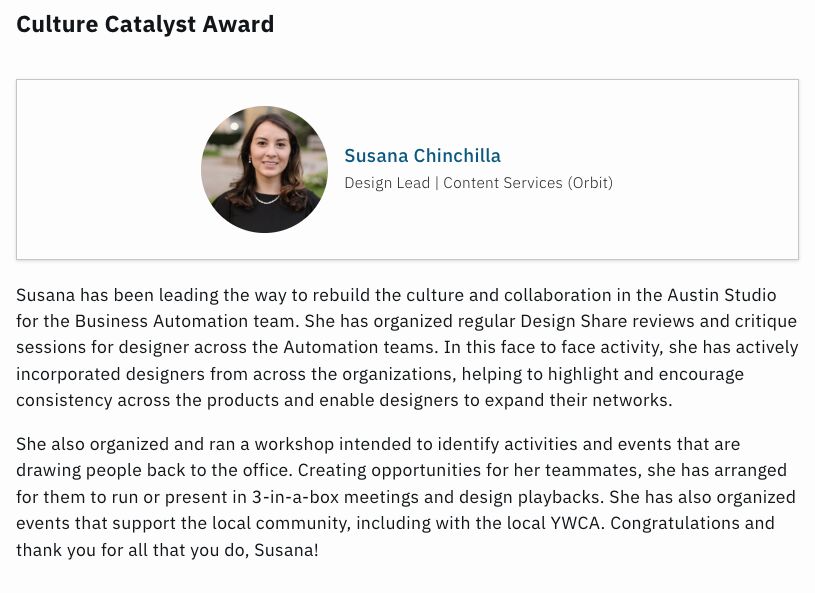 IBM Culture Catalyst Award
