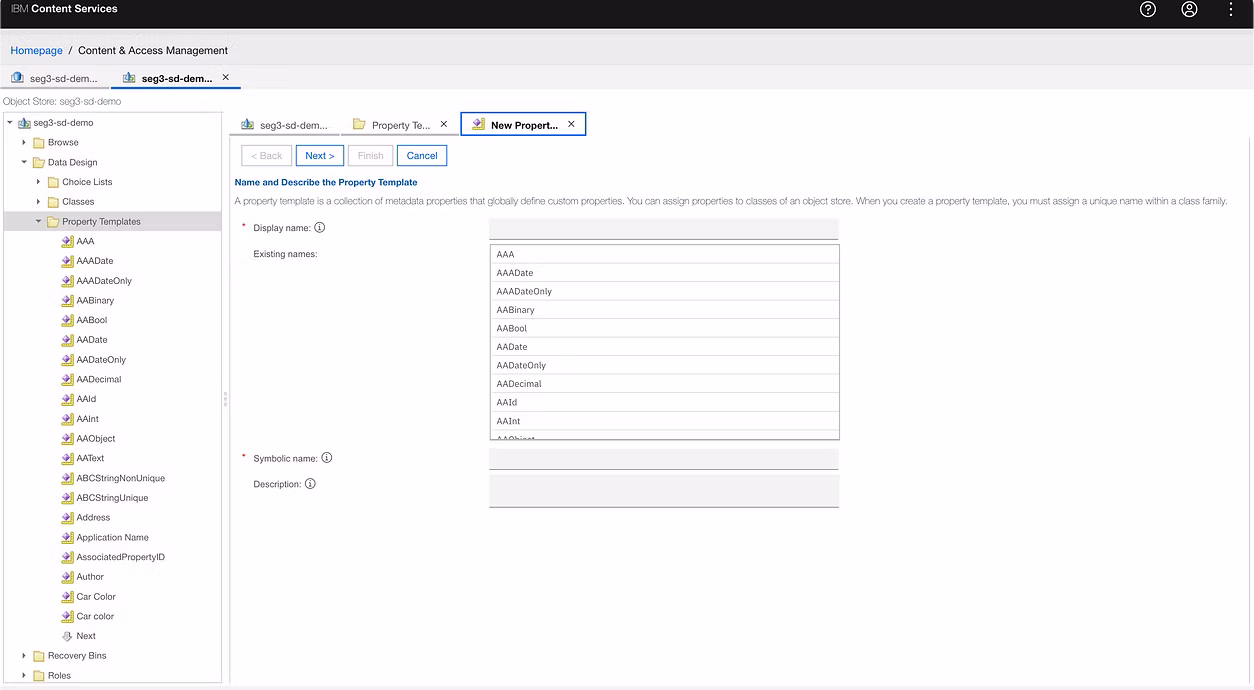 Creating a property in FileNet
