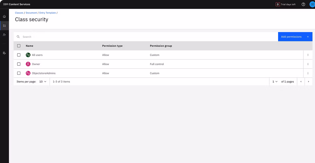 Setting up security in Content Services
