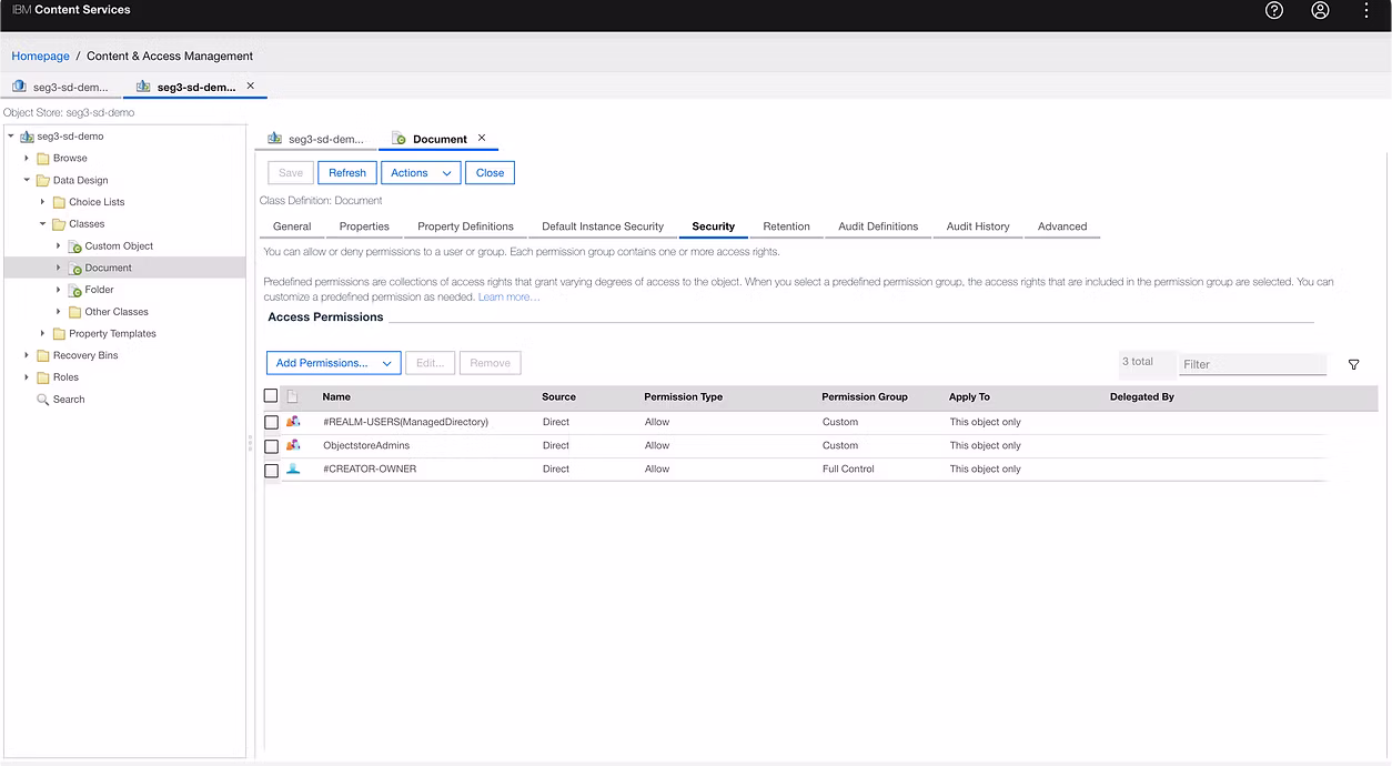 Setting up security in FileNet