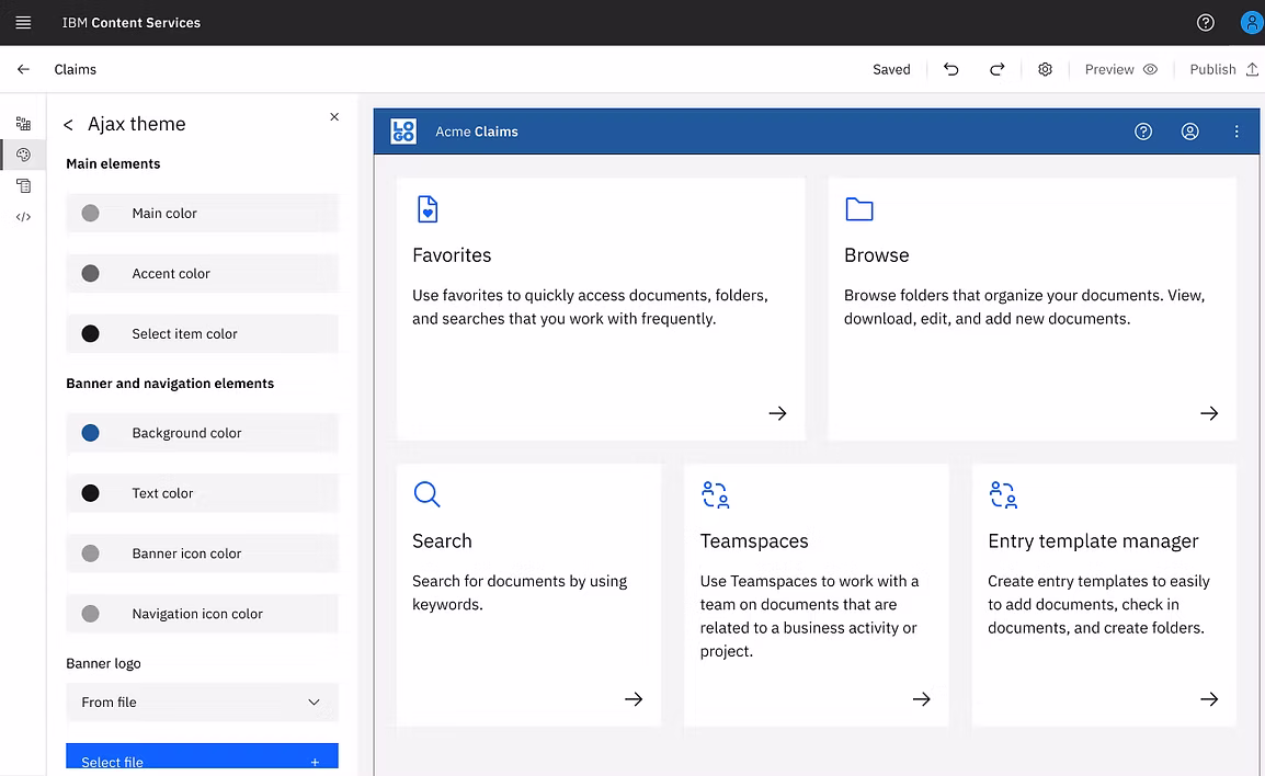 Configuring a desktop in Content Services