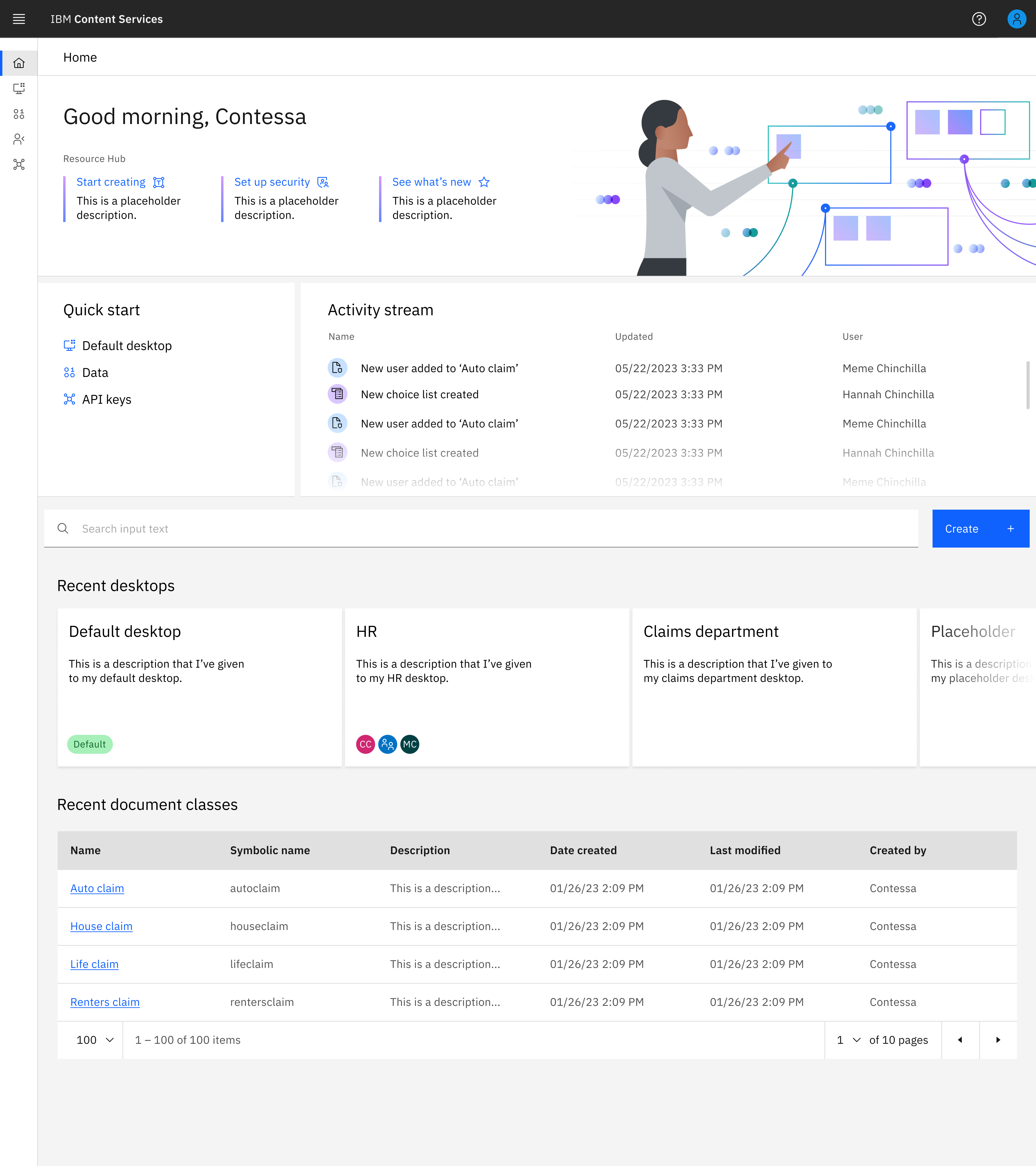 New Content Services homepage