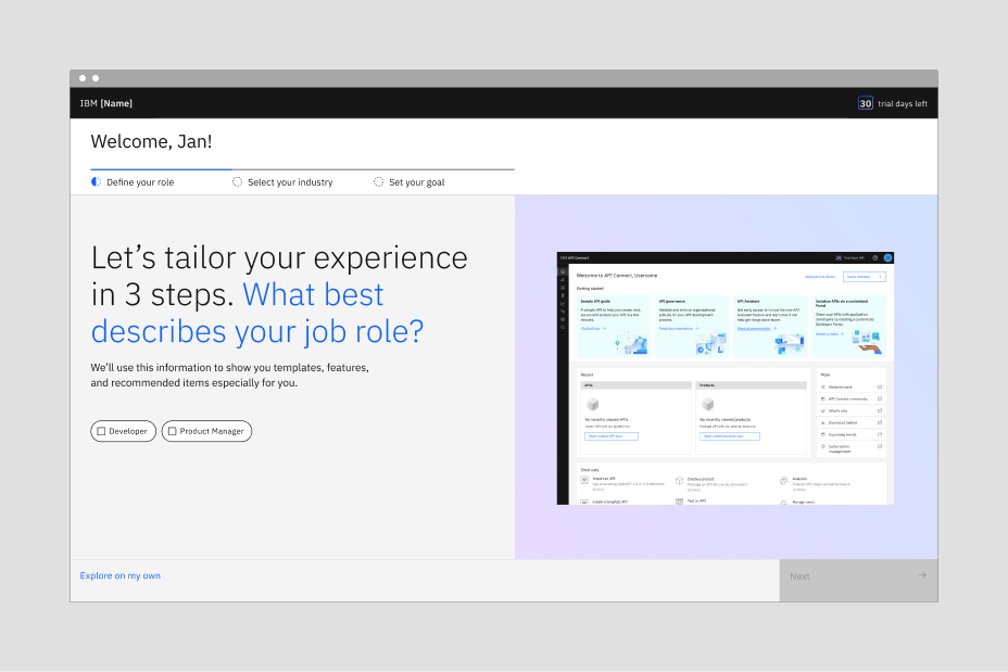 Interstitial personalization use case